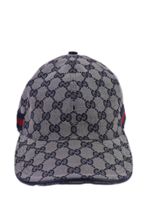 Boné Gucci Cotton Canvas Patch Cinza