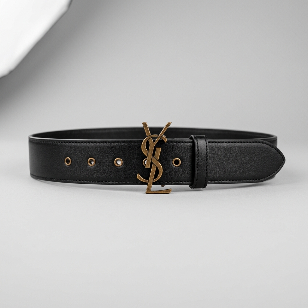 Cinto Saint Laurent Monogram Leather