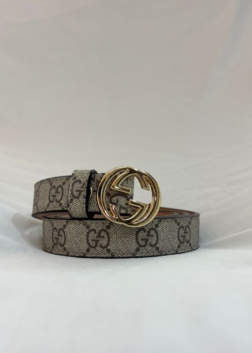 Cinto G Monogram com Fivela Redonda "GG" ( Linha Italiana)