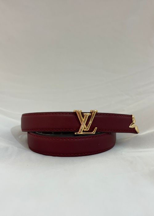 Cinto LV Pretty LV Reversível 20 mm (Vinho / Monogram) ( Linha Italiana)