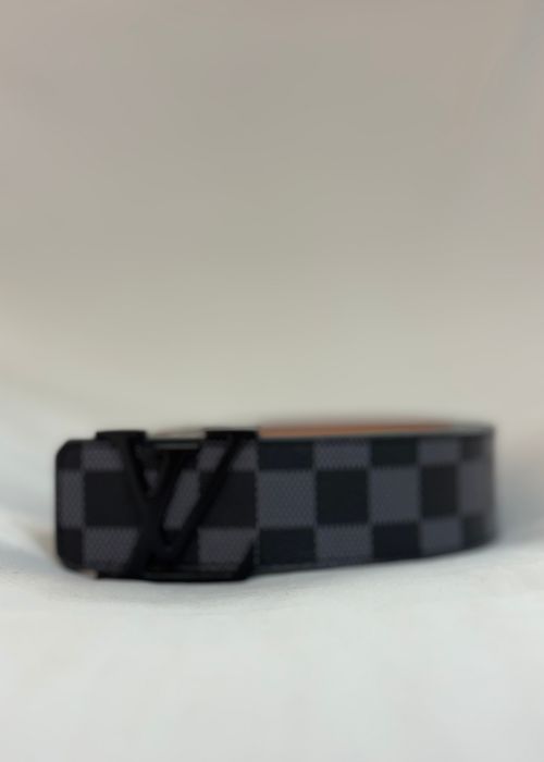 Cinto Masculino LV  (Damier Graphite) ( Linha Italiana)