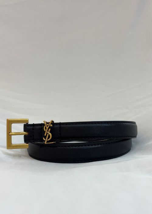 Cinto Ysl Preto Fino  ( Linha Italiana)